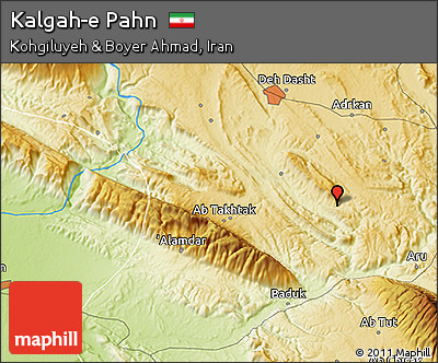 Physical 3D Map of Kalgah-e Pahn