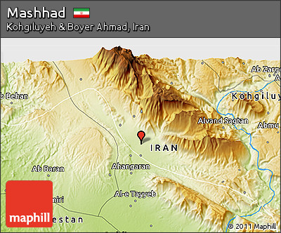 Physical 3D Map of Mashhad