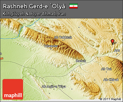 Physical 3D Map of Rashneh Gerd-e `Olyā