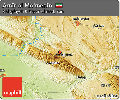 Physical 3D Map of Amīr Ol Mo'menīn