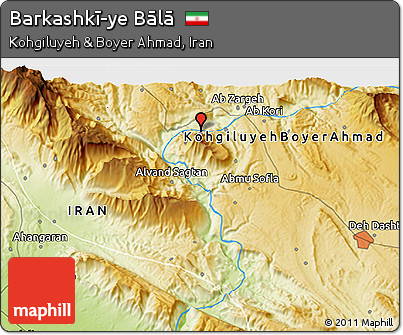 Physical 3D Map of Barkashkī-ye Bālā