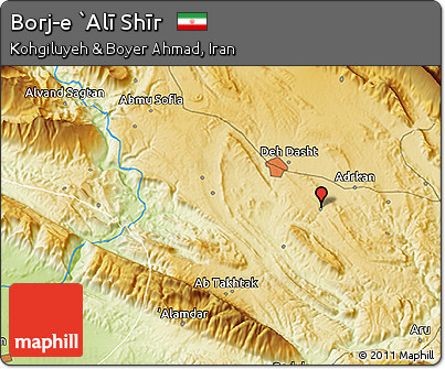 Physical 3D Map of Borj-e `Alī Shīr