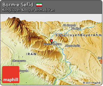 Physical 3D Map of Borm-e Sefīd
