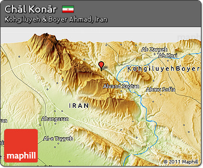 Physical 3D Map of Chāl Konār