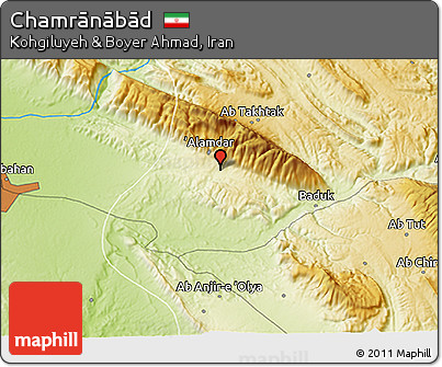 Physical 3D Map of Chamrānābād
