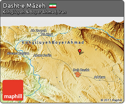 Physical 3D Map of Dasht-e Māzeh