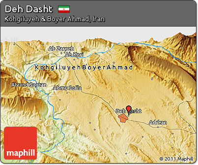 Physical 3D Map of Deh Dasht