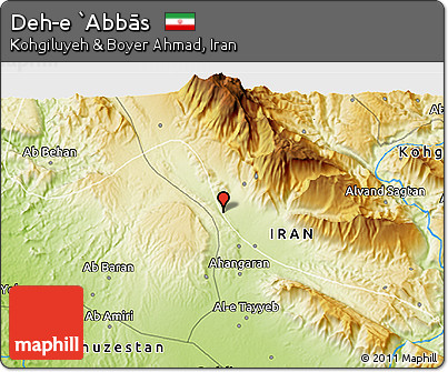 Physical 3D Map of Deh-e `Abbās