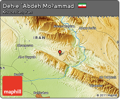 Physical 3D Map of Deh-e `Abdeh Moḩammad