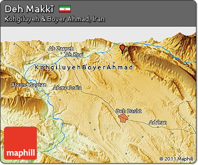 Physical 3D Map of Deh Makkī