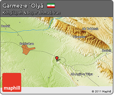 Physical 3D Map of Garmez-e `Olyā