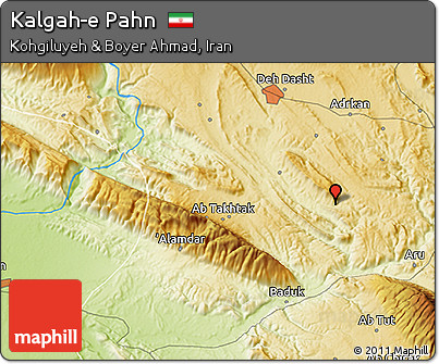 Physical 3D Map of Kalgah-e Pahn