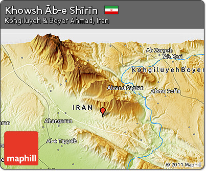 Physical 3D Map of Khowsh Āb-e Shīrīn