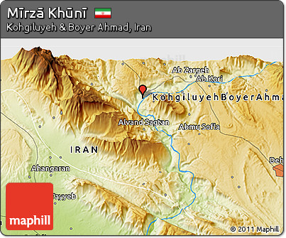 Physical 3D Map of Mīrzā Khūnī
