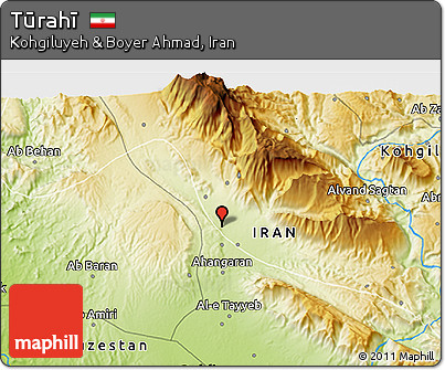 Physical 3D Map of Tūrahī