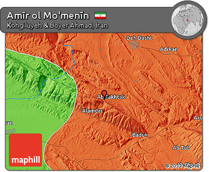 Political 3D Map of Amīr Ol Mo'menīn