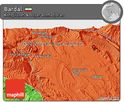 Political 3D Map of Bardal