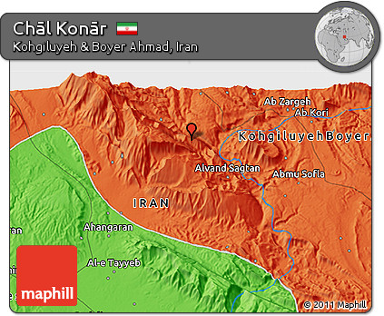 Political 3D Map of Chāl Konār