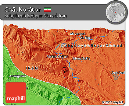 Political 3D Map of Chāl Korātor