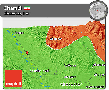 Political 3D Map of Chamlā