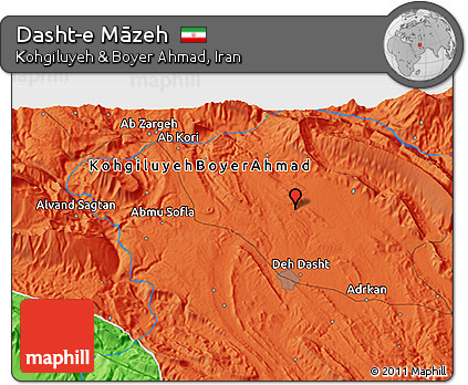 Political 3D Map of Dasht-e Māzeh