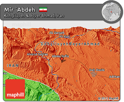 Political 3D Map of Mīr `Abdeh