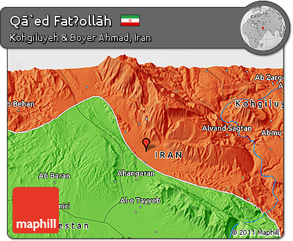 Political 3D Map of Qā`ed Fatḩollāh