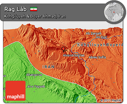 Political 3D Map of Rag Lāb