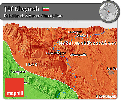Political 3D Map of Ţūf Kheymeh