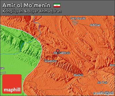 Political 3D Map of Amīr Ol Mo'menīn