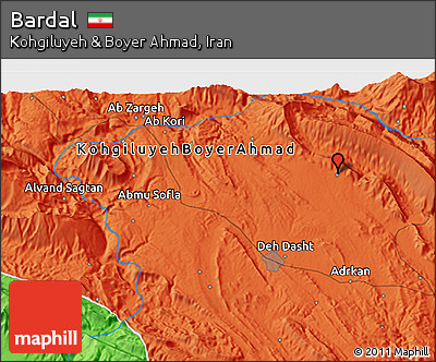 Political 3D Map of Bardal