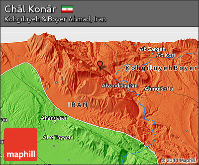Political 3D Map of Chāl Konār
