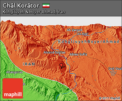 Political 3D Map of Chāl Korātor