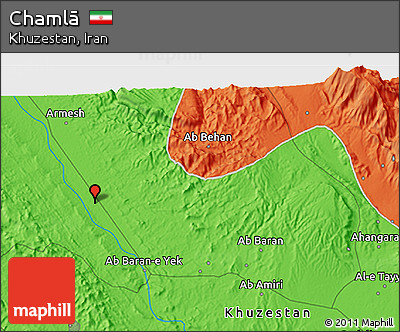 Political 3D Map of Chamlā