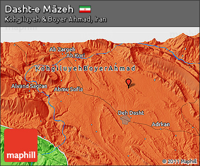 Political 3D Map of Dasht-e Māzeh
