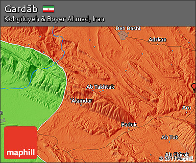 Political 3D Map of Gardāb