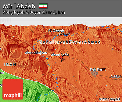 Political 3D Map of Mīr `Abdeh
