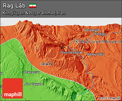 Political 3D Map of Rag Lāb