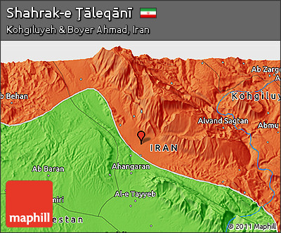 Political 3D Map of Shahrak-e Ţāleqānī