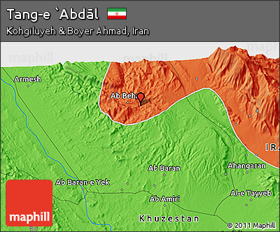 Political 3D Map of Tang-e `Abdāl