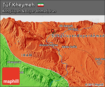 Political 3D Map of Ţūf Kheymeh