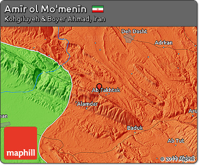 Political 3D Map of Amīr Ol Mo'menīn