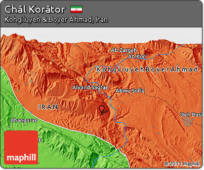 Political 3D Map of Chāl Korātor