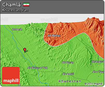 Political 3D Map of Chamlā
