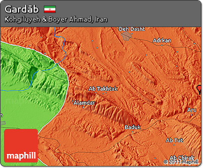 Political 3D Map of Gardāb