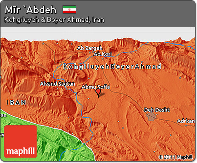 Political 3D Map of Mīr `Abdeh