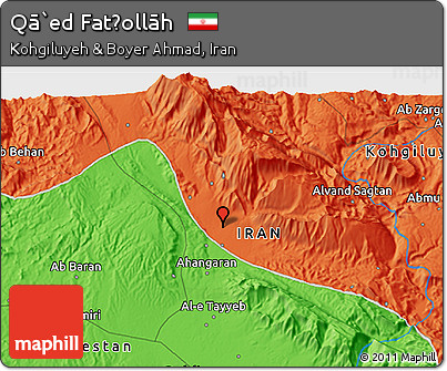 Political 3D Map of Qā`ed Fatḩollāh