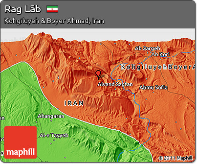 Political 3D Map of Rag Lāb