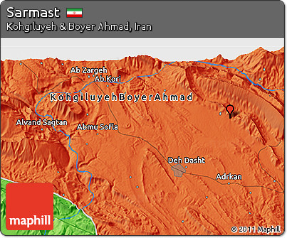 Political 3D Map of Sarmast