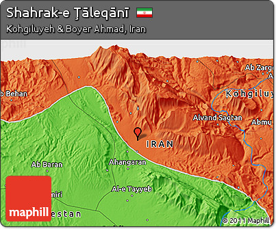 Political 3D Map of Shahrak-e Ţāleqānī